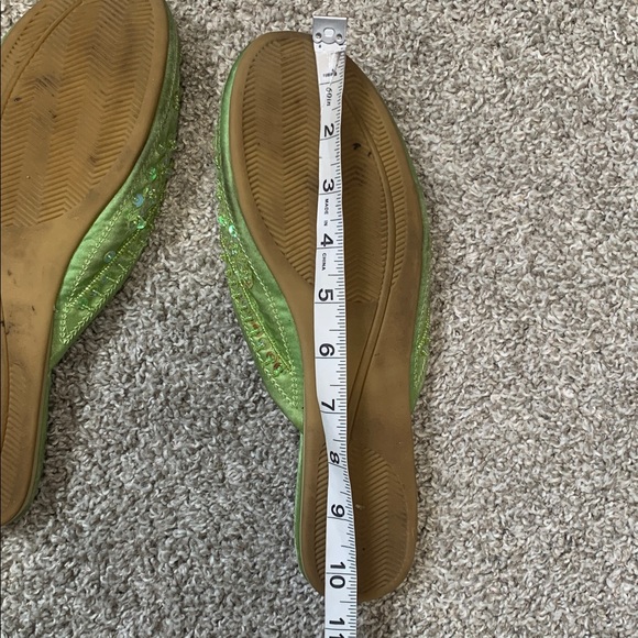Vintage Rave Green Beaded Slip On Shoes - Picture 8 of 8